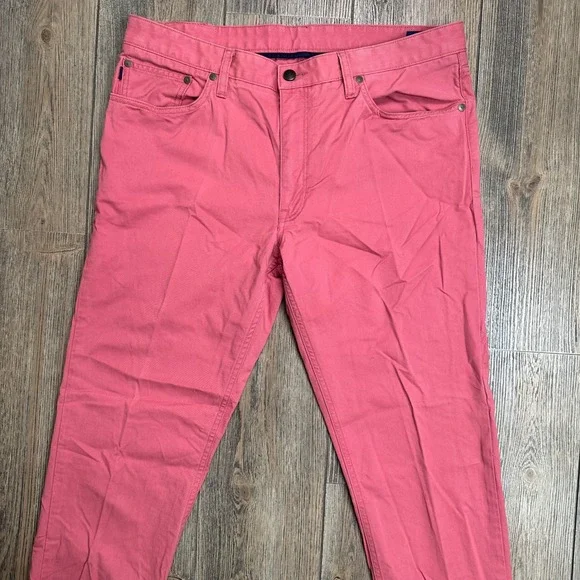 Polo Ralph Lauren Mens Slim Straight Fit Pink Stretch Cotton Pants 34x32 - Picture 4 of 12